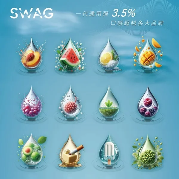 SWAG.webp SWAG一代通用煙彈 2ml 3顆裝 18種口味 買5盒送主機 相容RELX 1代/SP2S/LANA 台灣|芭樂:圖片 1